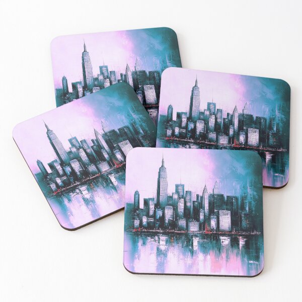 Item preview, NYC Skyline – Rose Mist Monochrome Fusion designed and sold by SkylineVistas Designs.