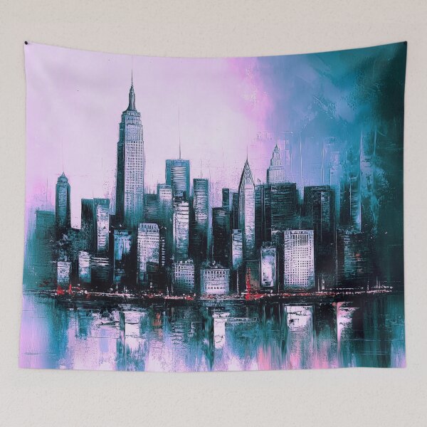 Item preview, NYC Skyline – Rose Mist Monochrome Fusion designed and sold by SkylineVistas Designs.