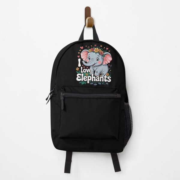 Item preview, I Love Elephants Cute Floral designed and sold by MarkLeedsArt.