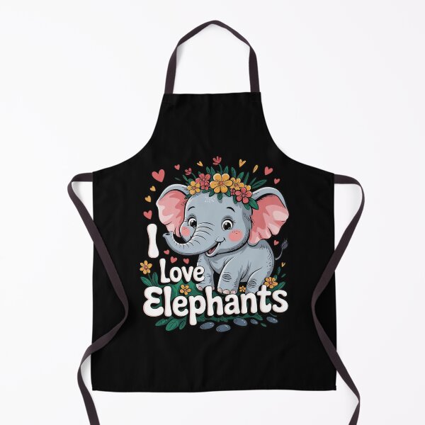Item preview, I Love Elephants Cute Floral designed and sold by MarkLeedsArt.