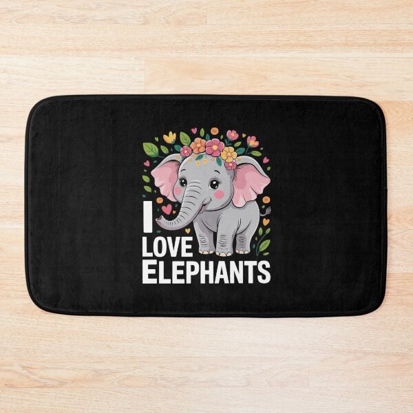 Item preview, I Love Elephants Cute Floral designed and sold by MarkLeedsArt.