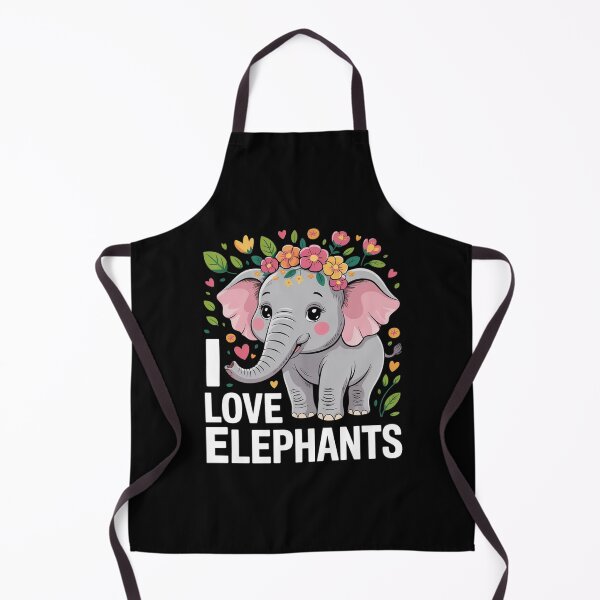 Item preview, I Love Elephants Cute Floral designed and sold by MarkLeedsArt.