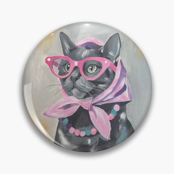 Item preview, Fashionable cat painting with glasses designed and sold by Studiochicart.