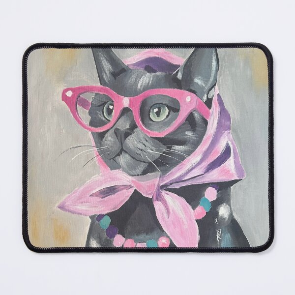 Item preview, Fashionable cat painting with glasses designed and sold by Studiochicart.