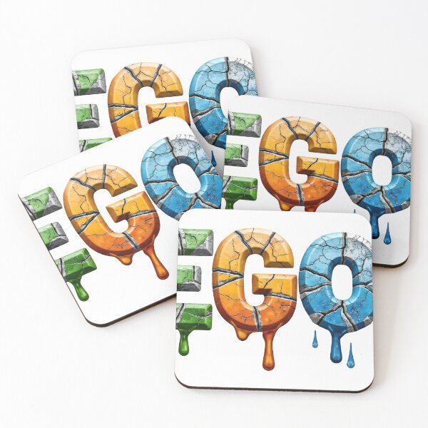 Item preview, Colorful melting ego text effect with cracked letters and dripping paint designed and sold by Creative88Art.