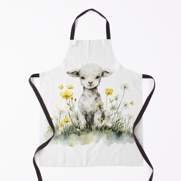 Item preview, Vintage Watercolor Baby Lamb with Buttercups - Raising Roses Art designed and sold by RaisingRosesArt.