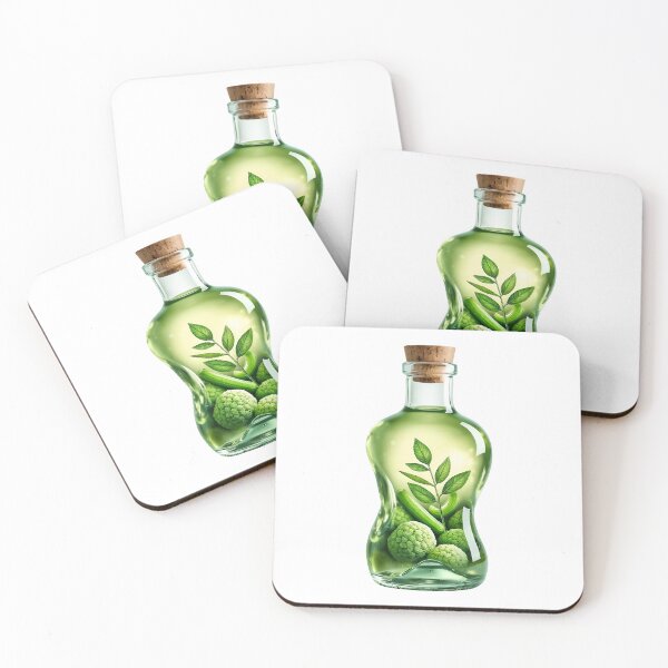 Item preview, Natural herbal extract in elegant glass bottle with cork stopper designed and sold by Creative88Art.