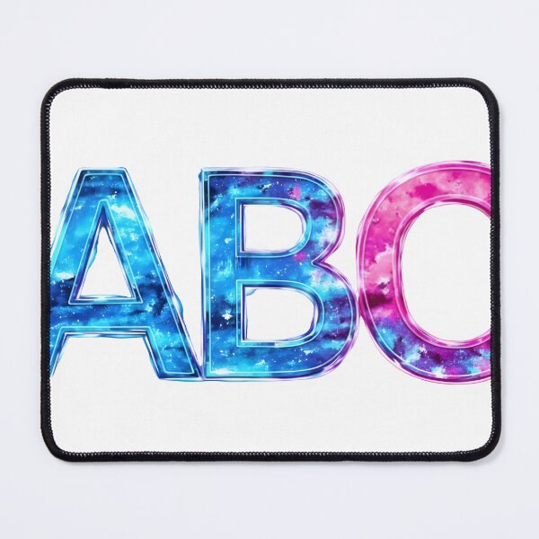 Item preview, Vibrant galaxy letters ABC in blue and pink hues designed and sold by Creative88Art.