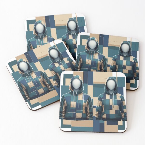 Item preview, Abstract Geometric Patchwork Hooded Figures Art Print designed and sold by FUIRY .