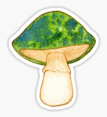 Green Watercolor Mushroom Sticker