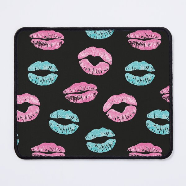 Item preview, Lips Kisses Smooches Pattern 1 - Electropop Black designed and sold by Daniel Bevis Design.
