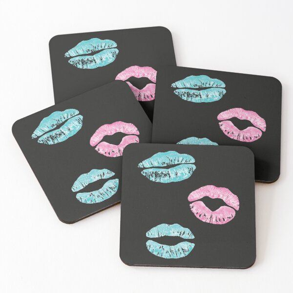 Item preview, Lips Kisses Smooches Pattern 1 - Electropop Black designed and sold by Daniel Bevis Design.
