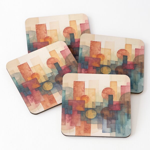 Item preview, Modern Watercolor City Geometry designed and sold by Harmonic_Layers.