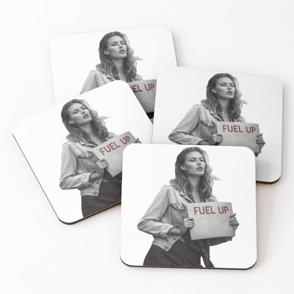 Item preview, Stunning woman holding Fuel Up sign with confident expression designed and sold by Creative88Art.