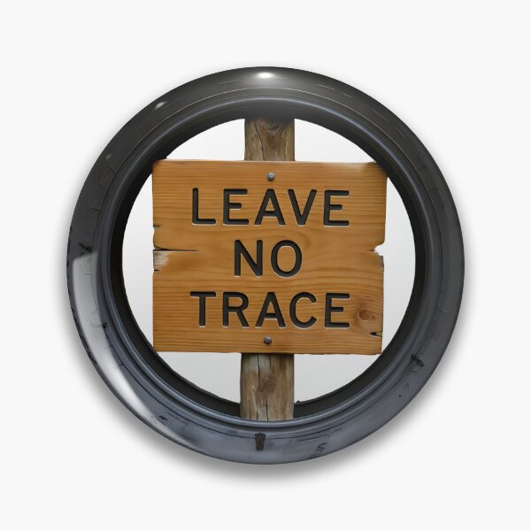 Item preview, Symbolic Leave No Trace sign on wooden post with recycled tire designed and sold by Creative88Art.
