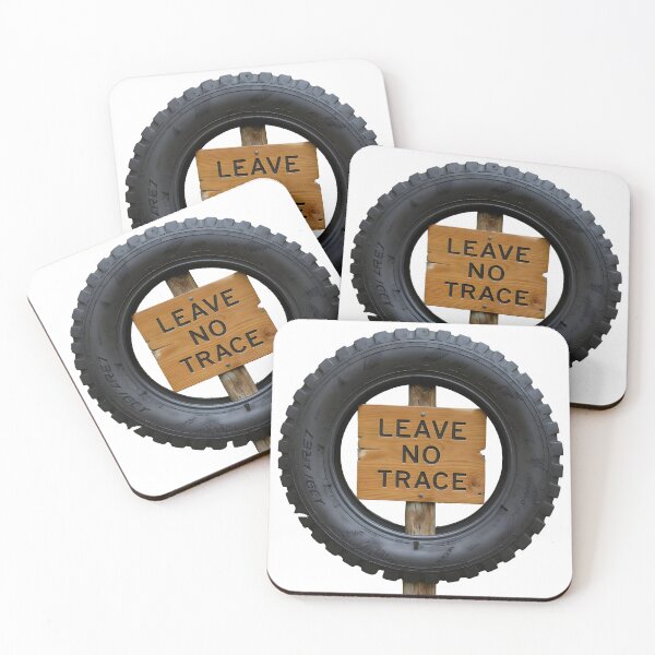 Item preview, Symbolic Leave No Trace sign on wooden post with recycled tire designed and sold by Creative88Art.