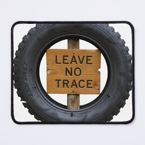 Item preview, Symbolic Leave No Trace sign on wooden post with recycled tire designed and sold by Creative88Art.