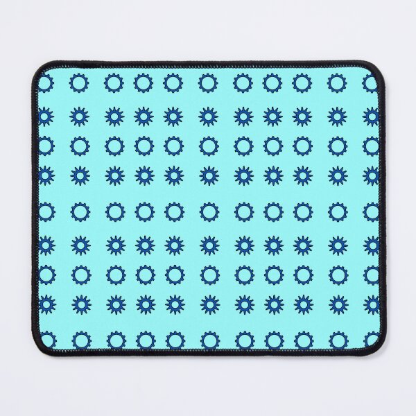 Item preview, Dark Blue alternating Cogs on Cyan background pattern designed and sold by fev-rocks.