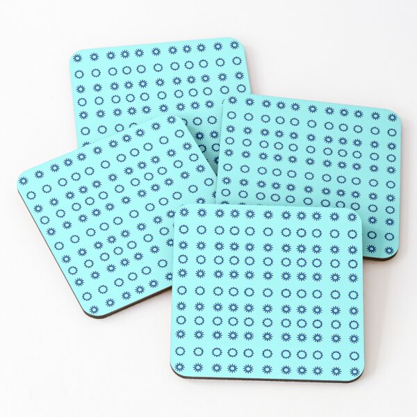 Item preview, Dark Blue alternating Cogs on Cyan background pattern designed and sold by fev-rocks.