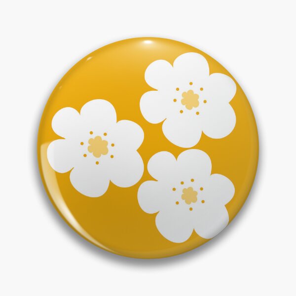 Item preview, 60's 70's Retro Scandinavian Flowers in White, Gold and Yellow designed and sold by MellowCat.