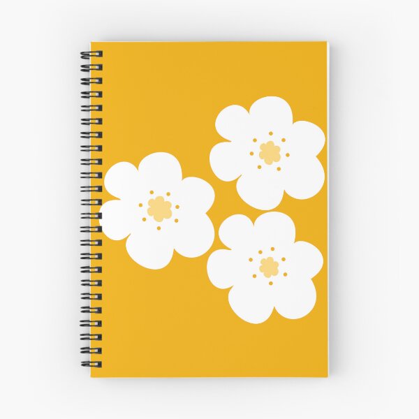 Item preview, 60's 70's Retro Scandinavian Flowers in White, Gold and Yellow designed and sold by MellowCat.