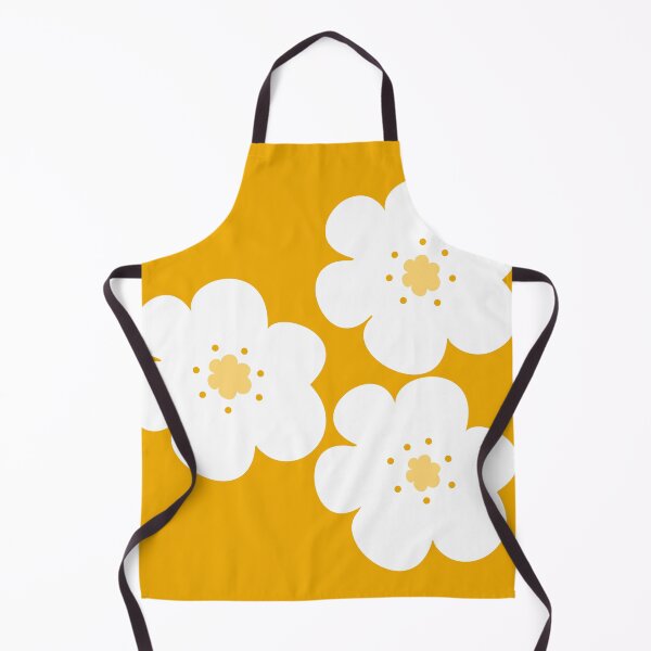 Item preview, 60's 70's Retro Scandinavian Flowers in White, Gold and Yellow designed and sold by MellowCat.