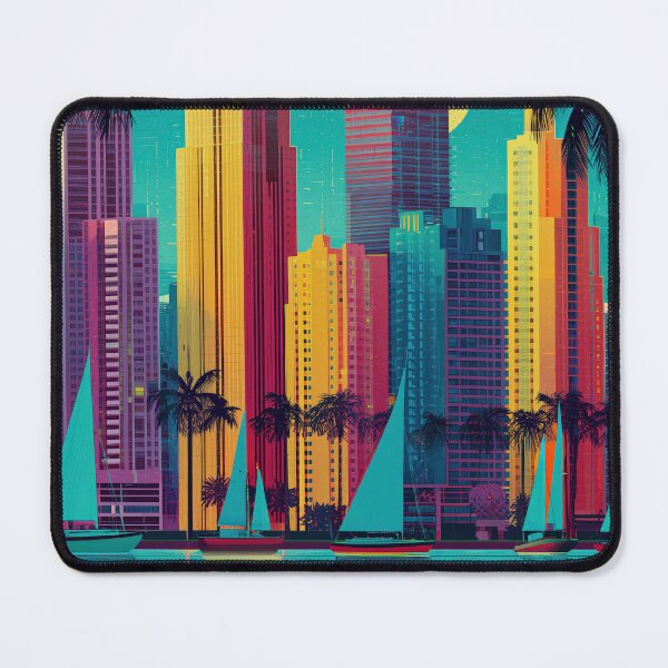 Item preview, Miami Art Deco Sailboat Skyline designed and sold by SkylineVistas Designs.