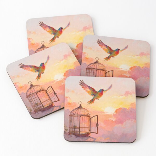 Item preview, Bird Fleeing Cage – Dreamlike Journey Into the Sky designed and sold by KivaroArt.