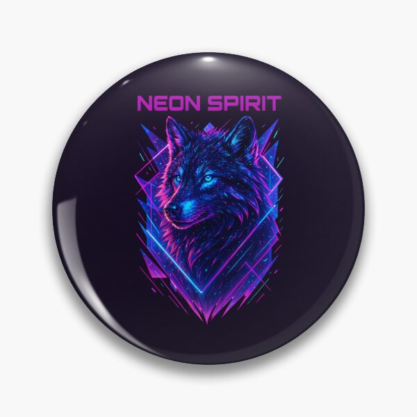 Item preview, Neon Spirit Cyber Wolf Galactic Synthwave Pulse designed and sold by MarCinu Art.