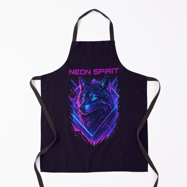 Item preview, Neon Spirit Cyber Wolf Galactic Synthwave Pulse designed and sold by MarCinu Art.