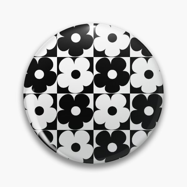 Item preview, 60's Retro Vintage Pop Flowers in Black and White designed and sold by MellowCat.