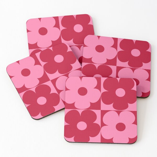 Item preview, 60's Retro Vintage Pop Flowers in Pink and Red designed and sold by MellowCat.