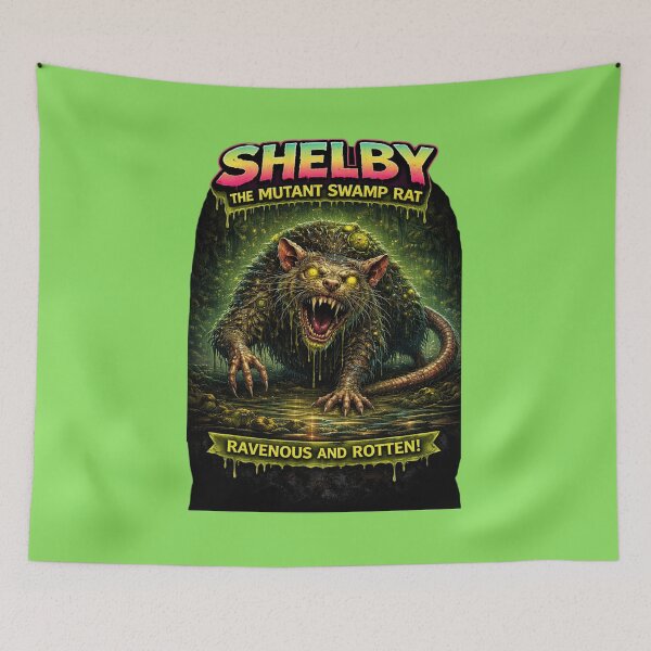 Aperçu de l'œuvre Shelby le rat des marais mutant – Créature d'horreur putride créée et vendue par MACodDesigns.
