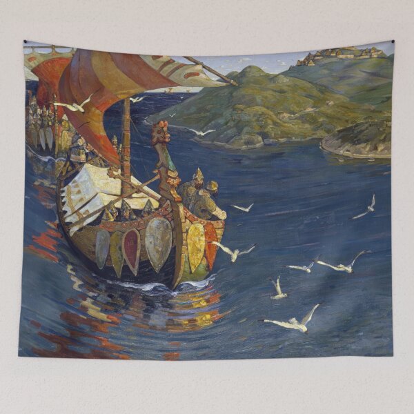 Item preview, Nicholas Roerich - Visitors From Over The Sea 1901 designed and sold by st1art.