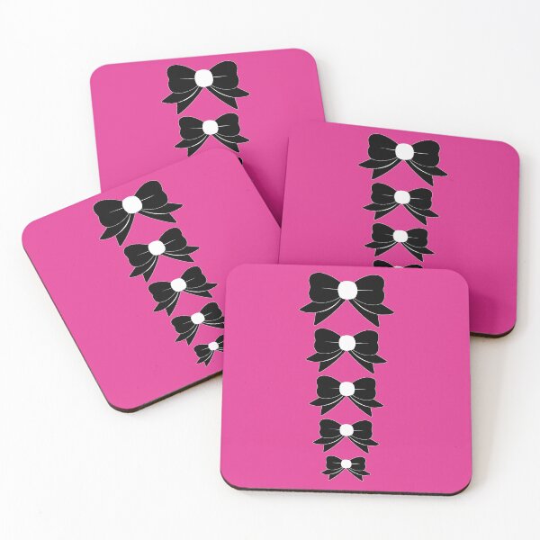 Item preview, Formal Retro Black Bows with White Centers Hot Pink Background designed and sold by MellowCat.