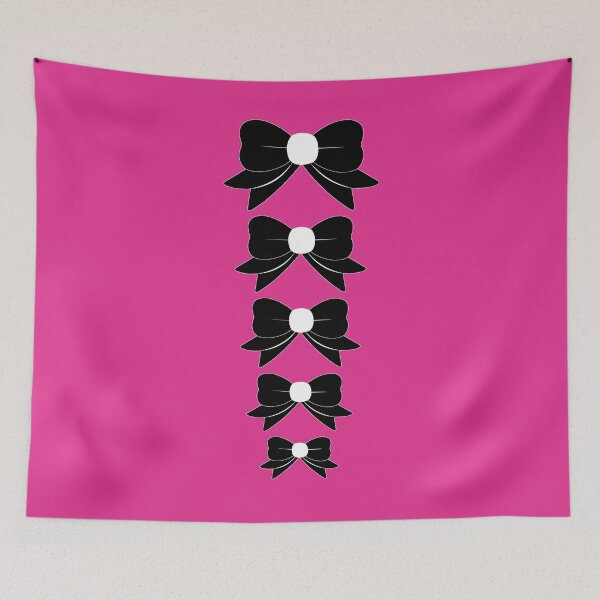 Item preview, Formal Retro Black Bows with White Centers Hot Pink Background designed and sold by MellowCat.