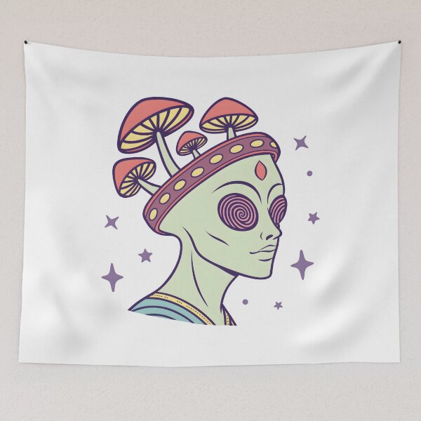Item preview, Mushroom Head Alien – Psychedelic Space Fantasy designed and sold by Fadi Alyaldani.