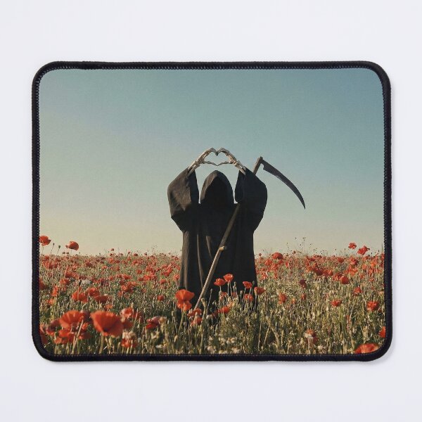 Item preview, Love You to Death: Grim Reaper Heart Hands in Poppy Field designed and sold by AgingeR.