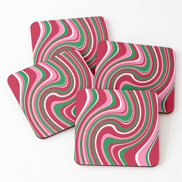 Item preview, 60's Retro Liquid Christmas Stripe in Red, Green and White designed and sold by MellowCat.