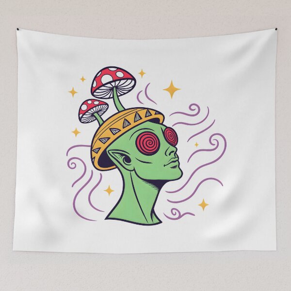 Item preview, Psychedelic Alien Dream – Mushroom Mind Trip designed and sold by Fadi Alyaldani.