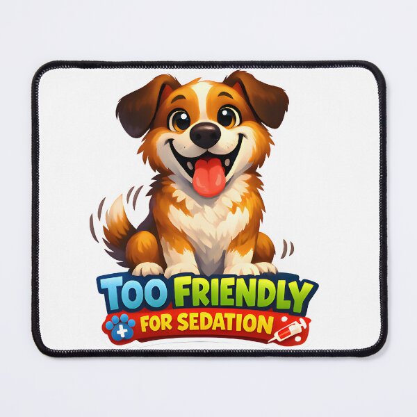 Item preview, Too Friendly for Sedation – Funny Veterinary Dog Illustration designed and sold by Bettybee00.