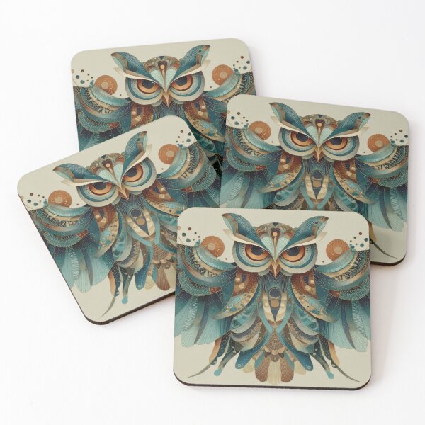 Item preview, Colorful owl with detailed feathers designed and sold by anytka.