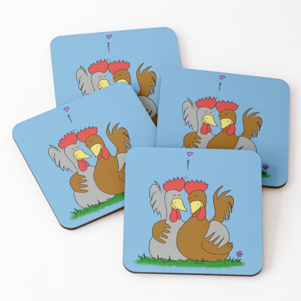 Item preview, Cute Chicken Couple (two roosters) designed and sold by Lisi's Designs.