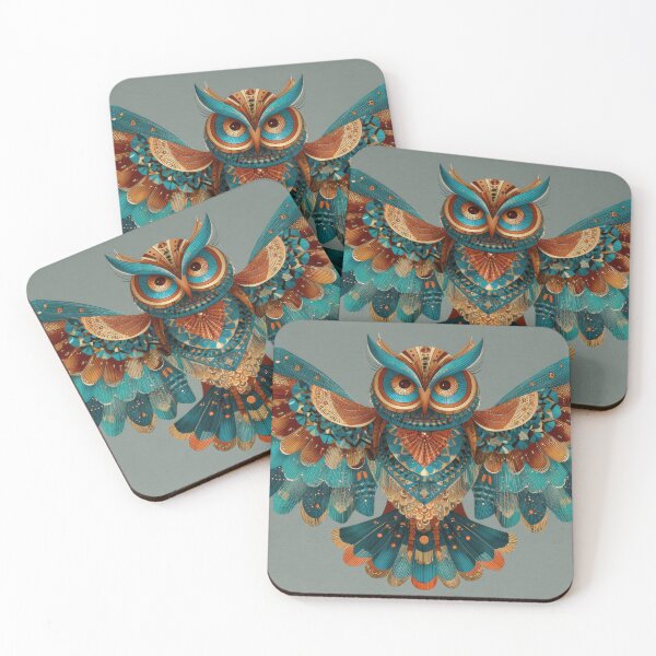 Item preview, Colorful owl with spread wings designed and sold by anytka.