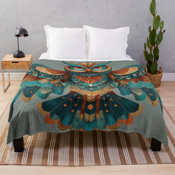 Item preview, Colorful owl with spread wings designed and sold by anytka.