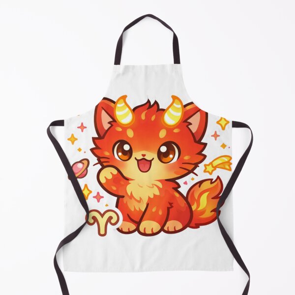 Item preview, Cute Aries Zodiac Fire Cat Aesthetic Illustration designed and sold by Silentbow.
