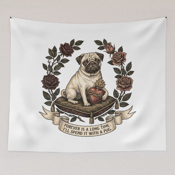 Item preview, Bleeding Heart Pug designed and sold by Christopher Faxon.