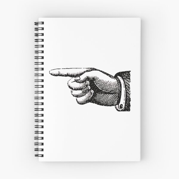 Item preview, Hand Point Left vintage woodcut art designed and sold by S-M-P-A.