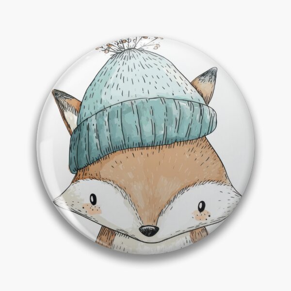 Item preview, Floral hat on a fox designed and sold by anytka.