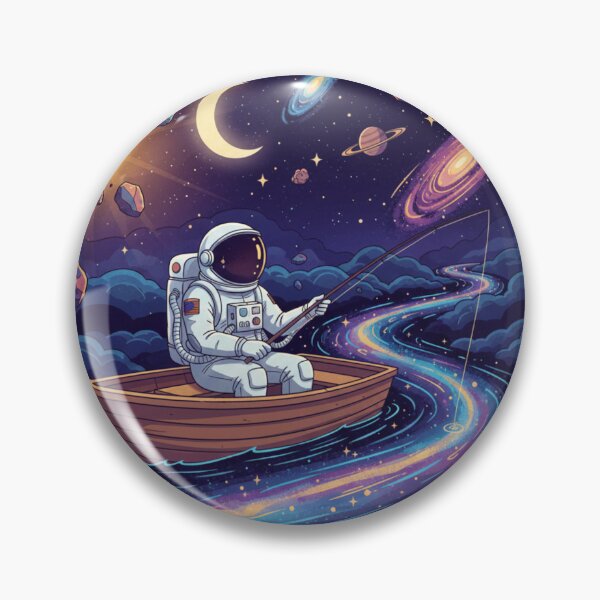 Item preview, Surreal Astronaut Fishing in Space Galaxy Universe designed and sold by Halimoushop.